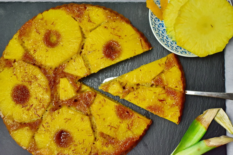 Gluténmentes fordított ananászos sütemény